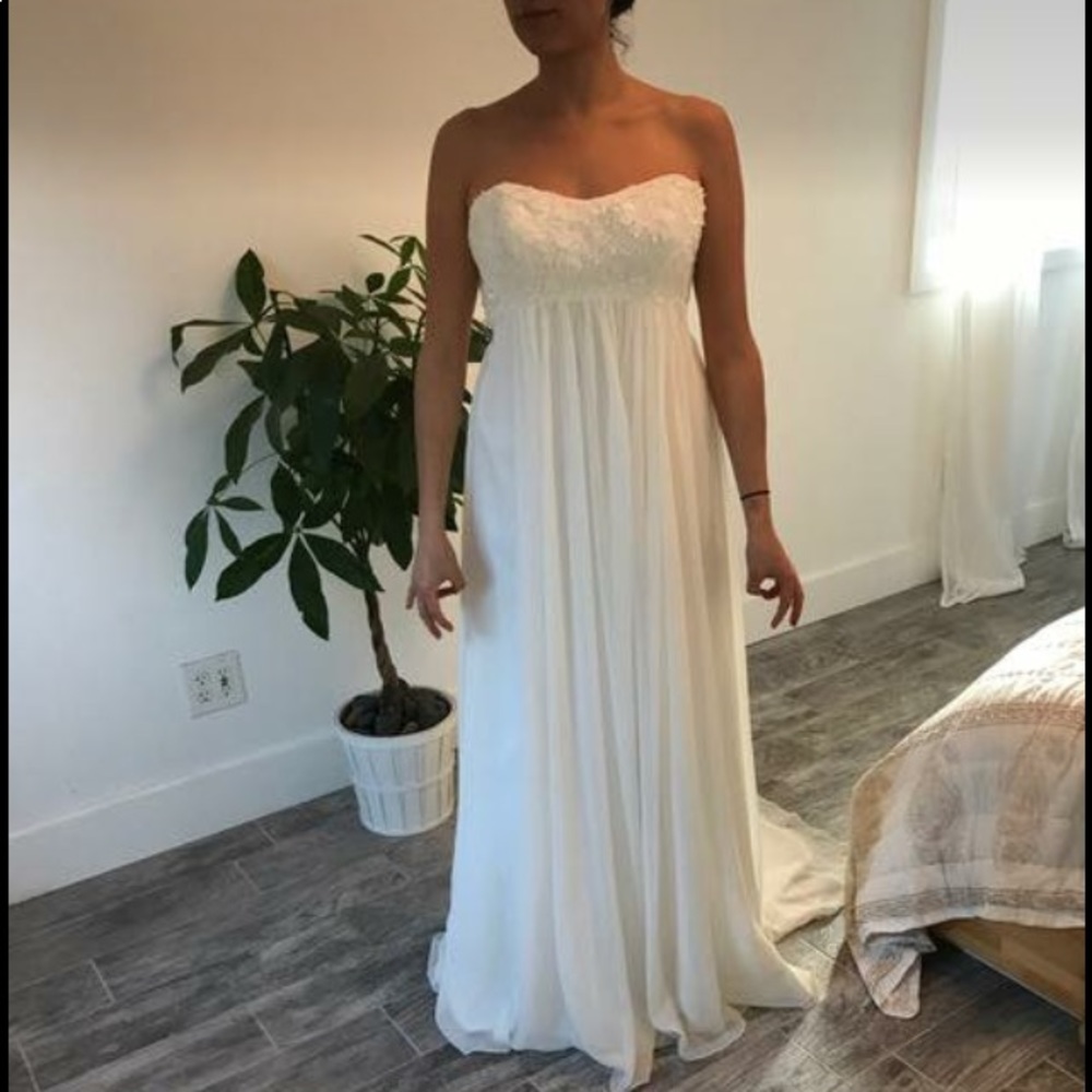 Wedding dress strapless princess cut